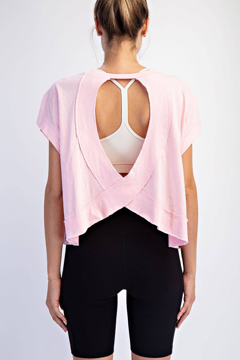 Clover Green Cotton Slub Open Back Top