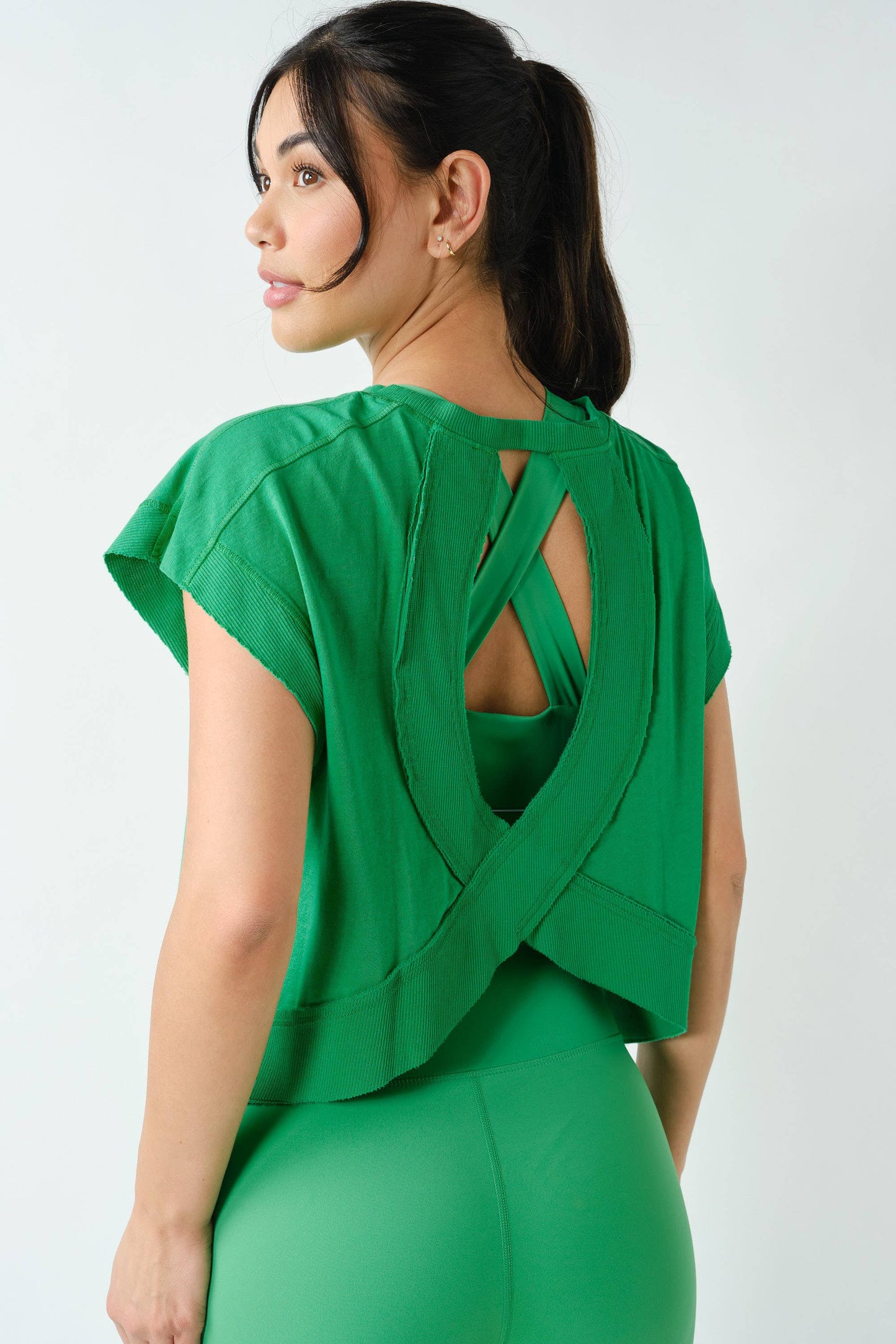 Plum Pink Open Back Pima Cotton Top