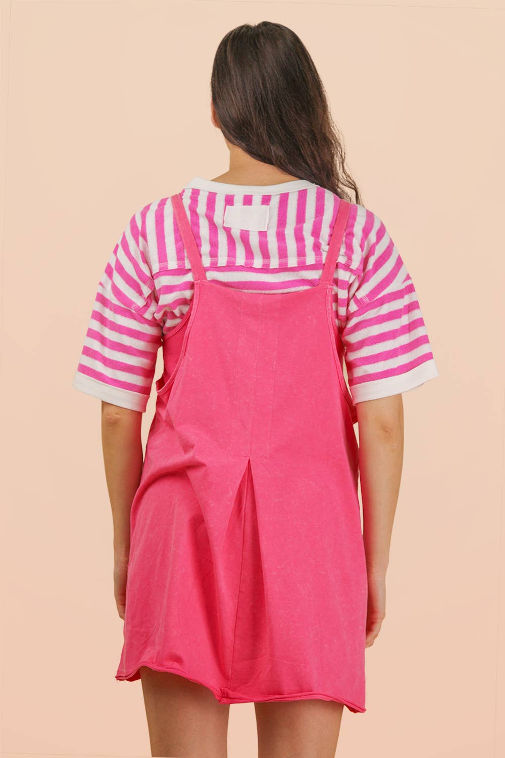 Mineral Washed Knit Mini Dress with Shorts Inside 
