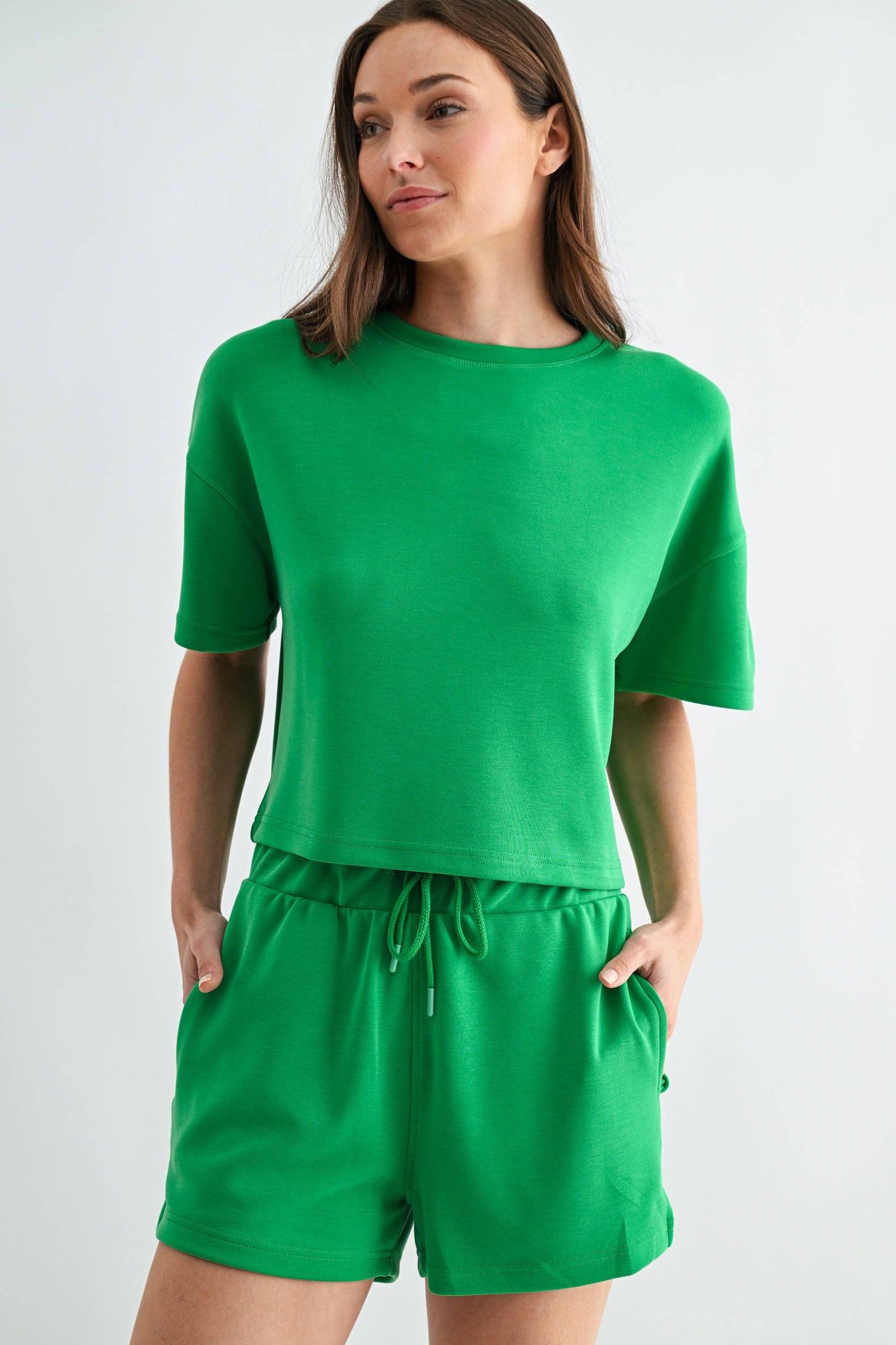 Pale Yellow Classic Shorts Set