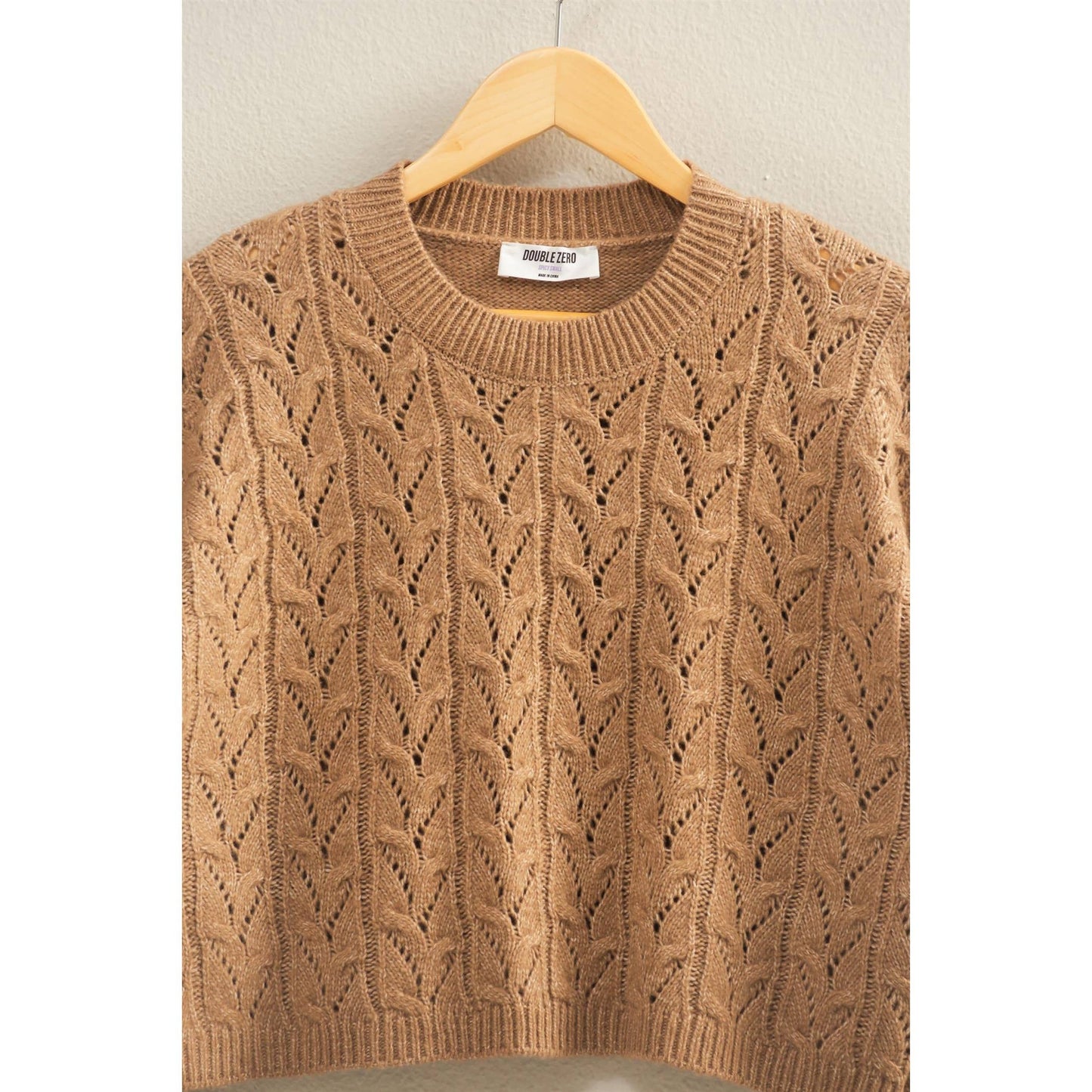Cropped Cable Knit Sweater