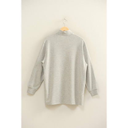 Double Knit Half Zip Up Long Sleeve Mini Dress