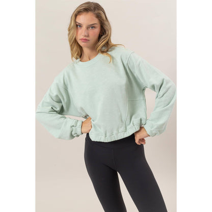 Cropped Pullover Sweatshirt