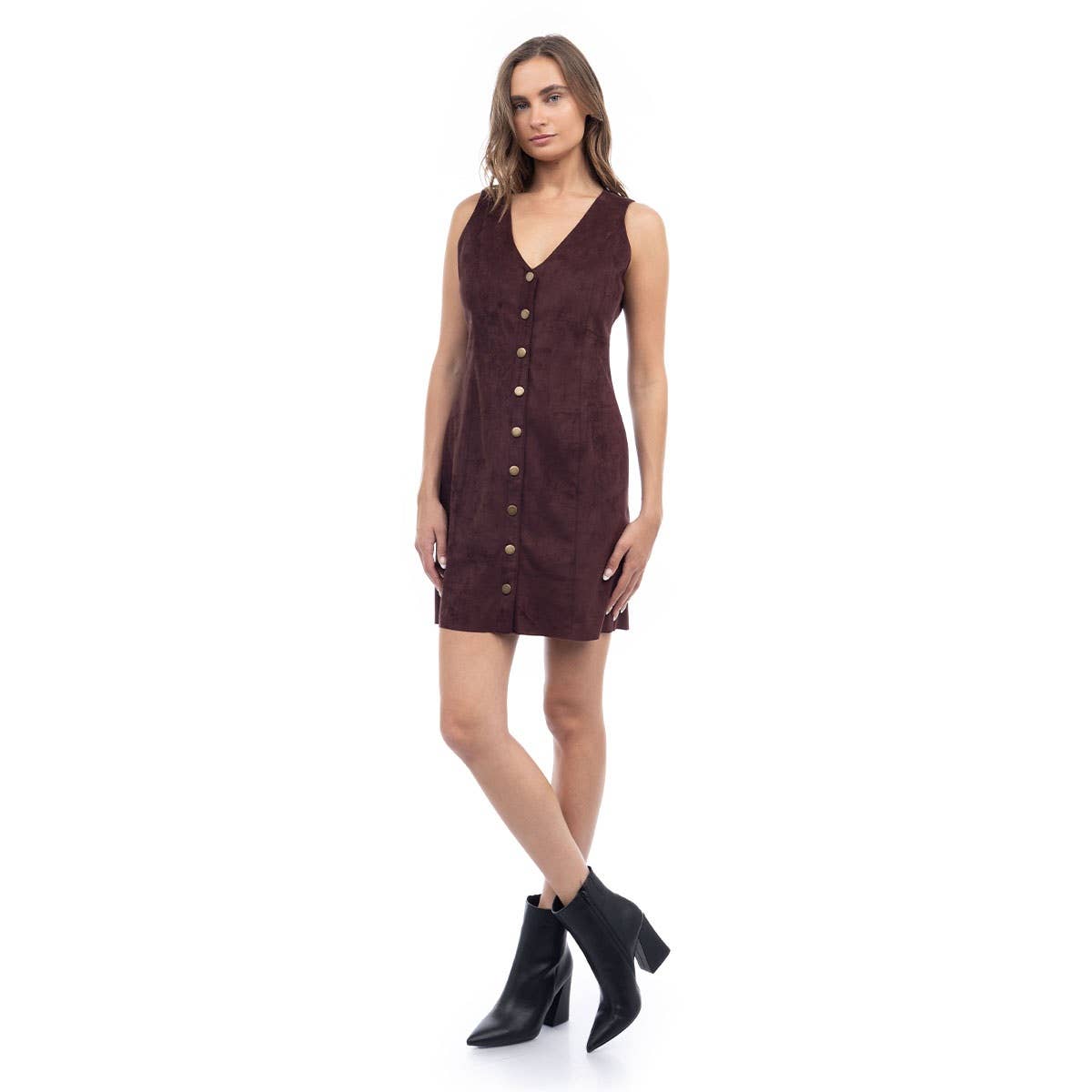 Faux Suede Mini Dress
