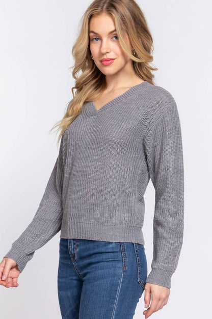 Long Sleeve V-neck Sweater