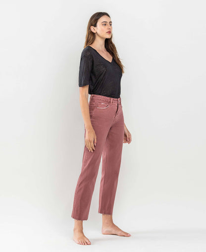 Tummy Control High Rise Crop Straight Jeans