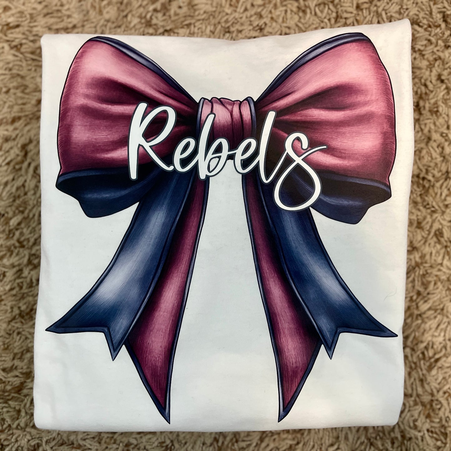 Rebels Maroon & Gray Bow Tee