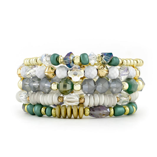Erimish Basil Bracelet Stack (set of 5 bracelets)