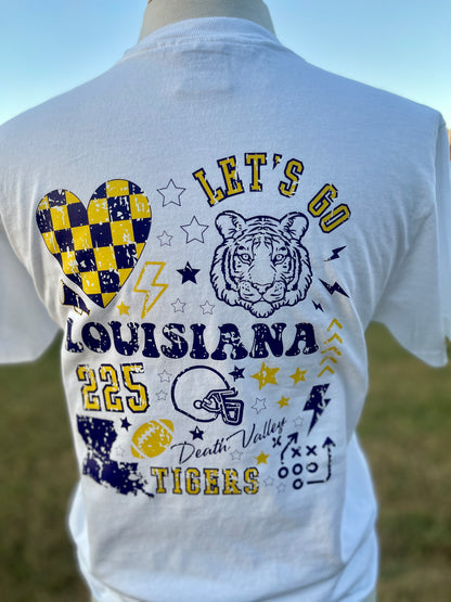 Louisiana Tigers Front & Back Comfort Colors Collage Tee