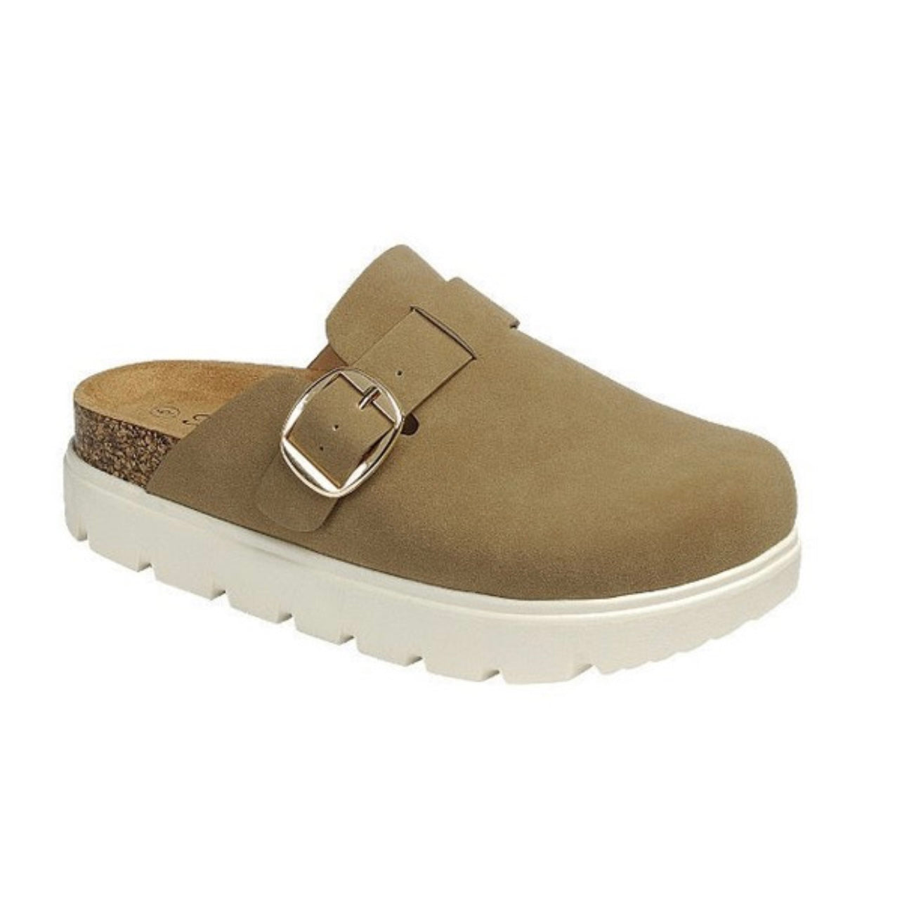 Taupe Platform Clogs