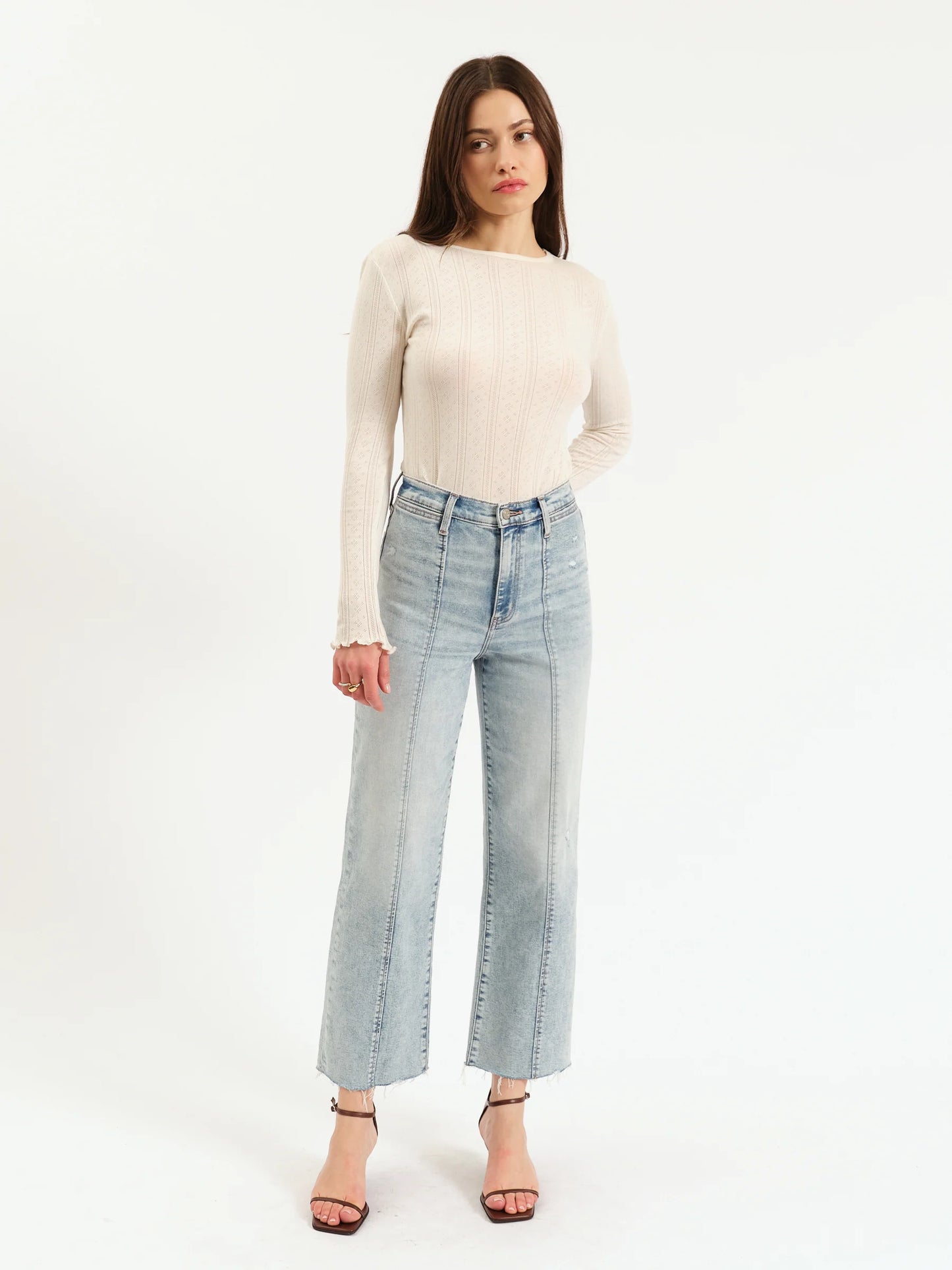 DAZE Pleaser Wide Leg Ankle Jeans