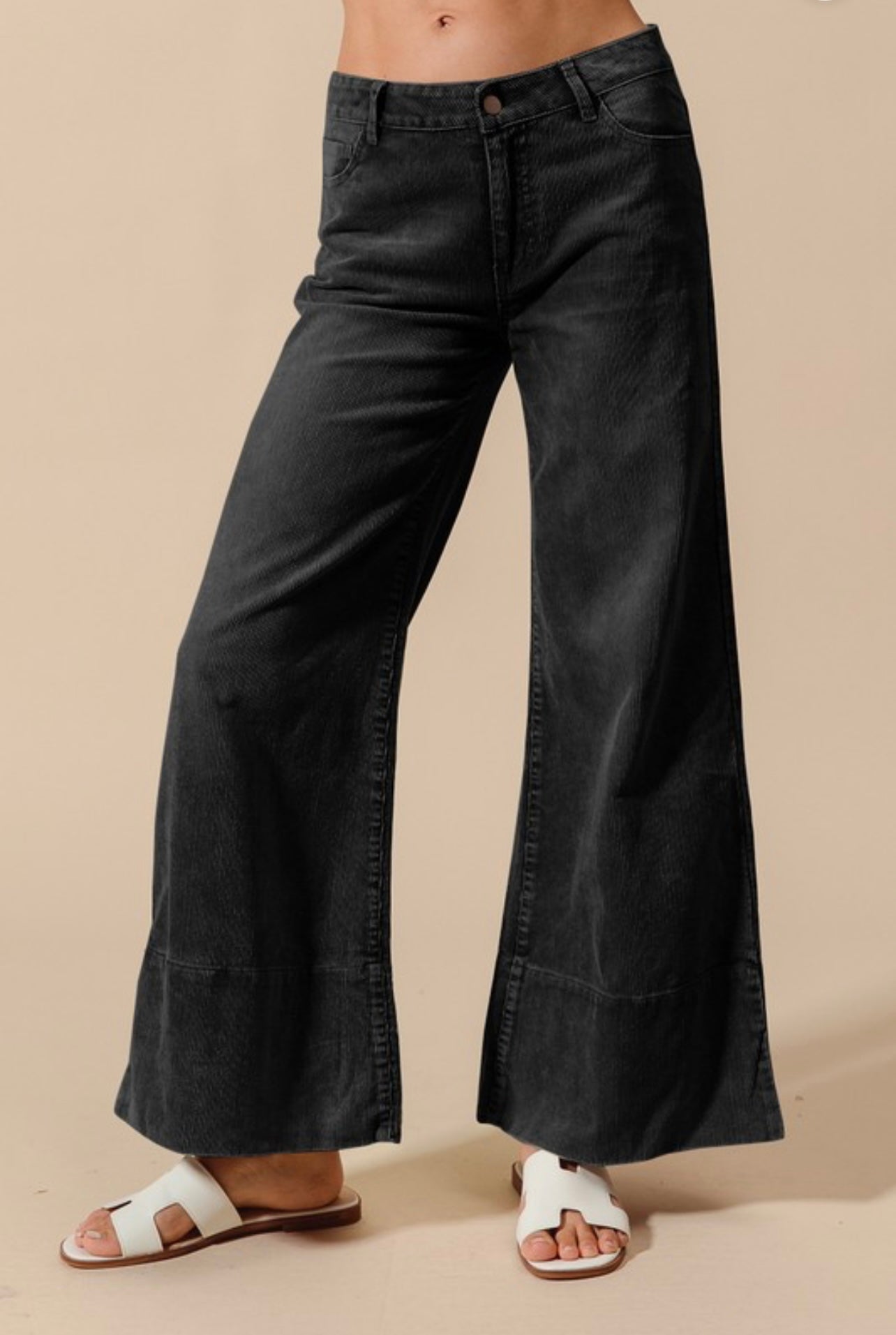 Wide leg Washed Corduroy Pants
