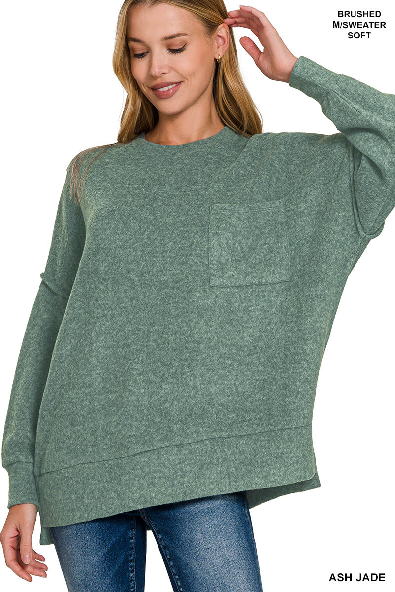 Brushed Melange Oversized Drop Shoulder Oversize Sweater