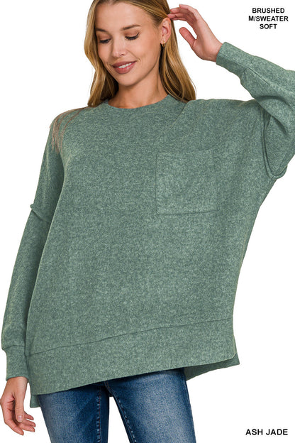 Brushed Melange Oversized Drop Shoulder Oversize Sweater