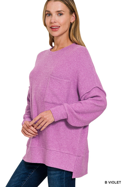 Brushed Melange Oversized Drop Shoulder Oversize Sweater