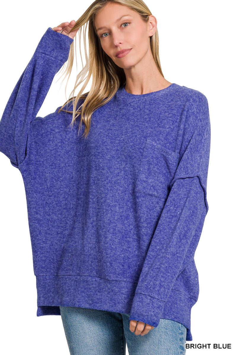 Brushed Melange Oversized Drop Shoulder Oversize Sweater