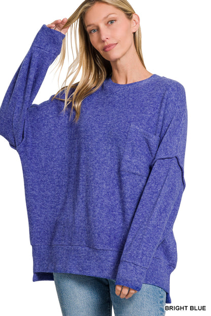 Brushed Melange Oversized Drop Shoulder Oversize Sweater