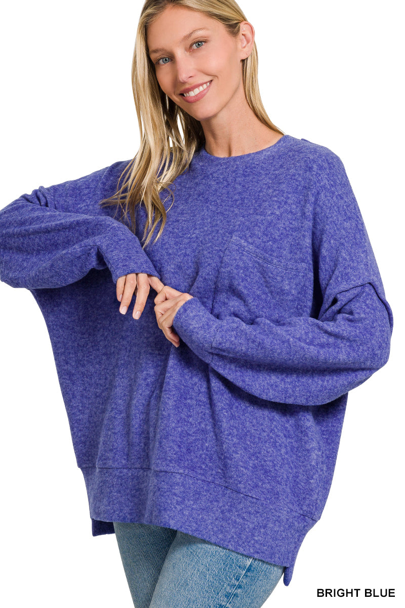 Brushed Melange Oversized Drop Shoulder Oversize Sweater