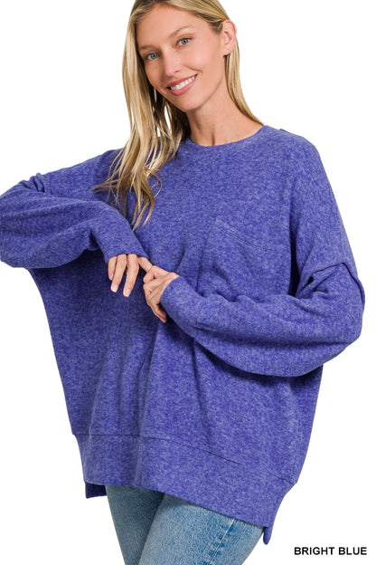 Brushed Melange Oversized Drop Shoulder Oversize Sweater