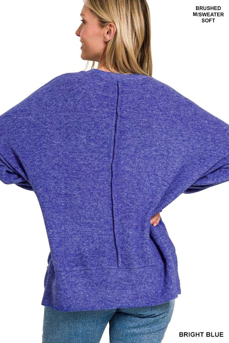 Brushed Melange Oversized Drop Shoulder Oversize Sweater