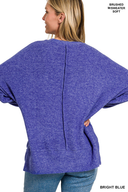 Brushed Melange Oversized Drop Shoulder Oversize Sweater