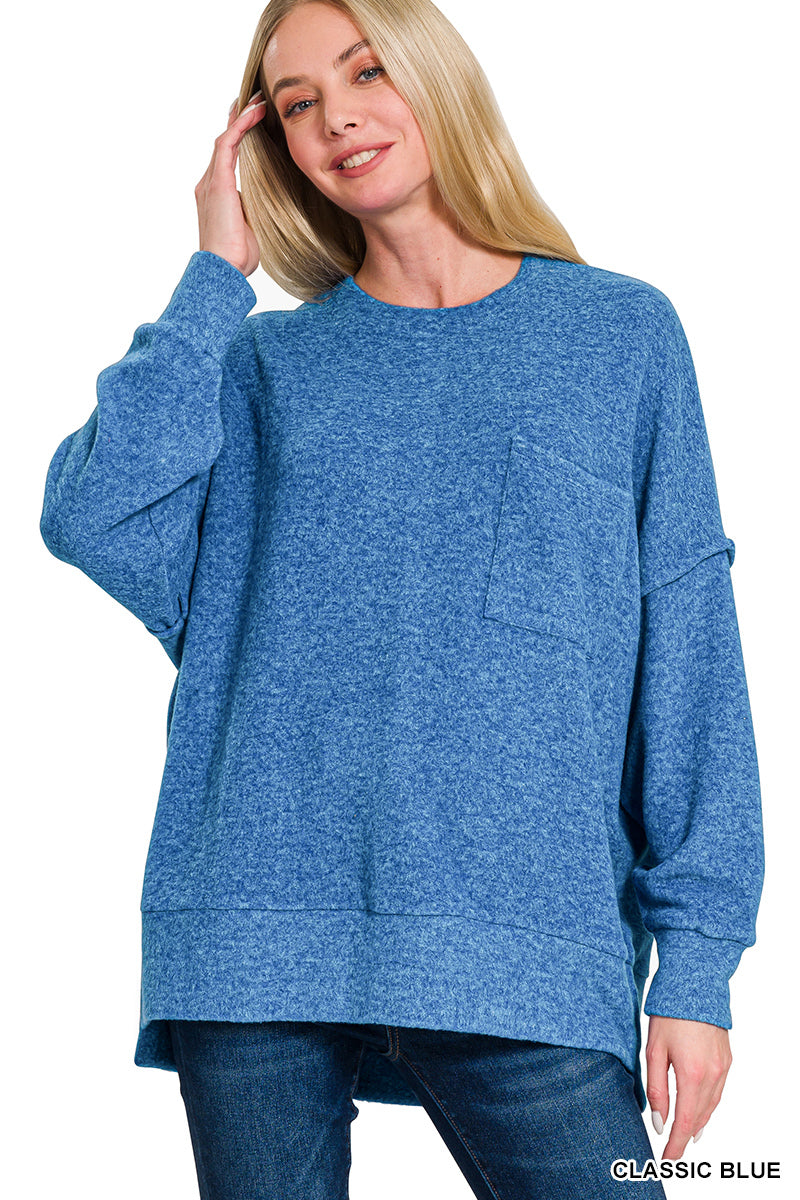 Brushed Melange Oversized Drop Shoulder Oversize Sweater