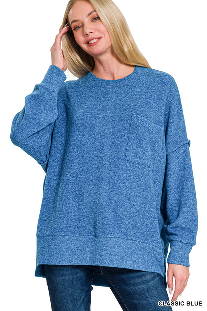 Brushed Melange Oversized Drop Shoulder Oversize Sweater