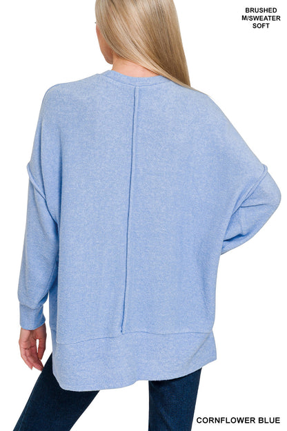 Brushed Melange Oversized Drop Shoulder Oversize Sweater