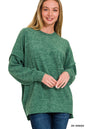 Brushed Melange Oversized Drop Shoulder Oversize Sweater