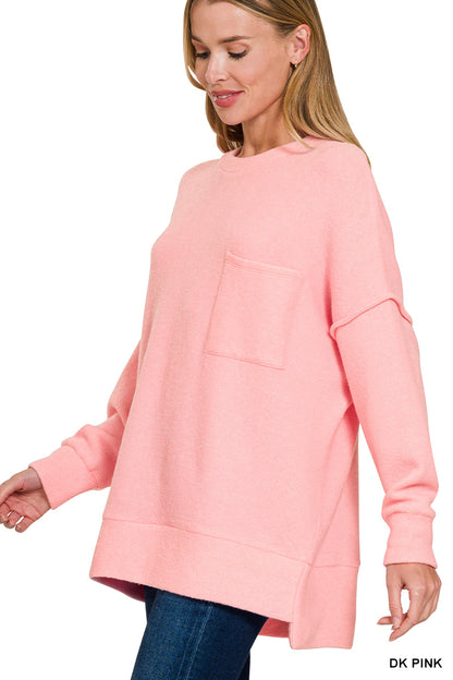 Brushed Melange Oversized Drop Shoulder Oversize Sweater