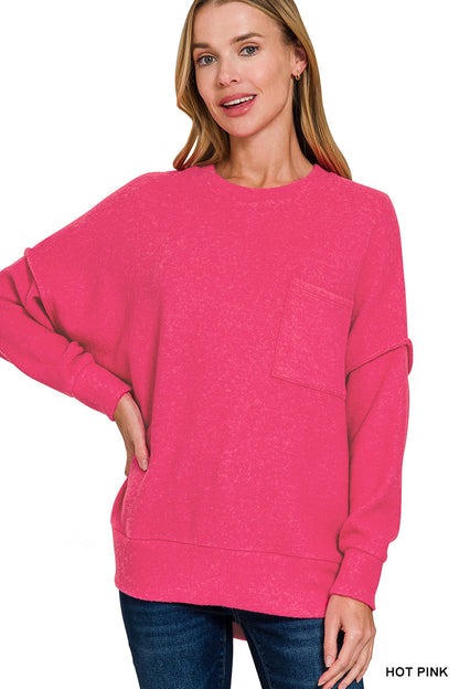 Brushed Melange Oversized Drop Shoulder Oversize Sweater