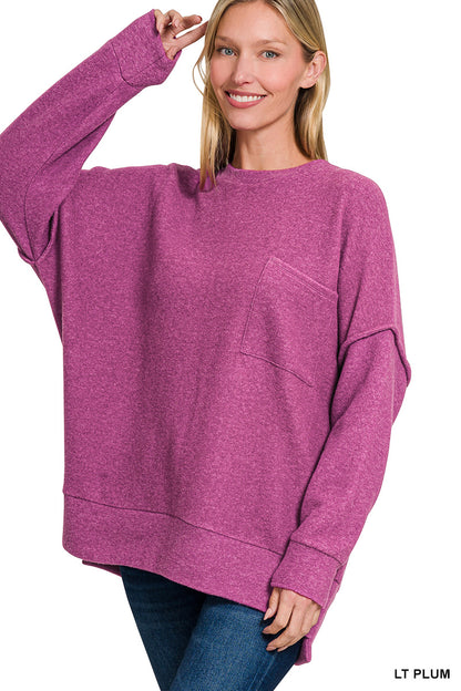 Brushed Melange Oversized Drop Shoulder Oversize Sweater