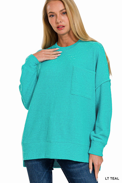 Brushed Melange Oversized Drop Shoulder Oversize Sweater