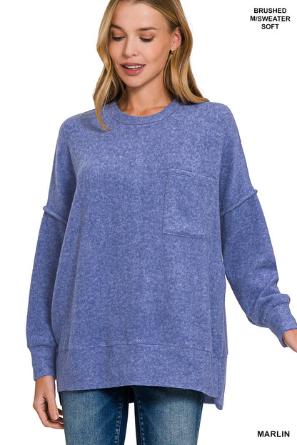 Brushed Melange Oversized Drop Shoulder Oversize Sweater