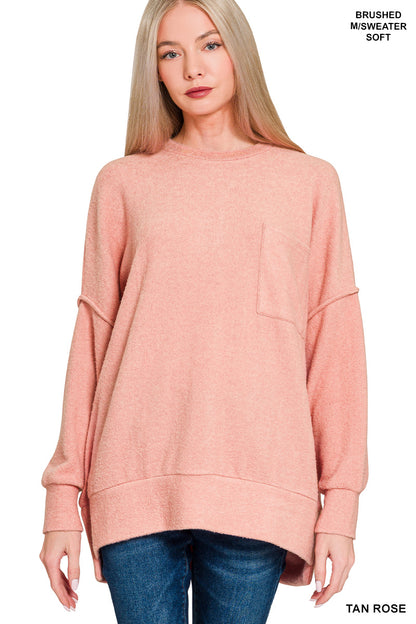 Brushed Melange Oversized Drop Shoulder Oversize Sweater