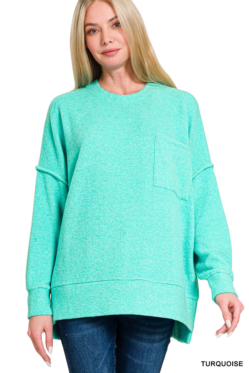 Brushed Melange Oversized Drop Shoulder Oversize Sweater
