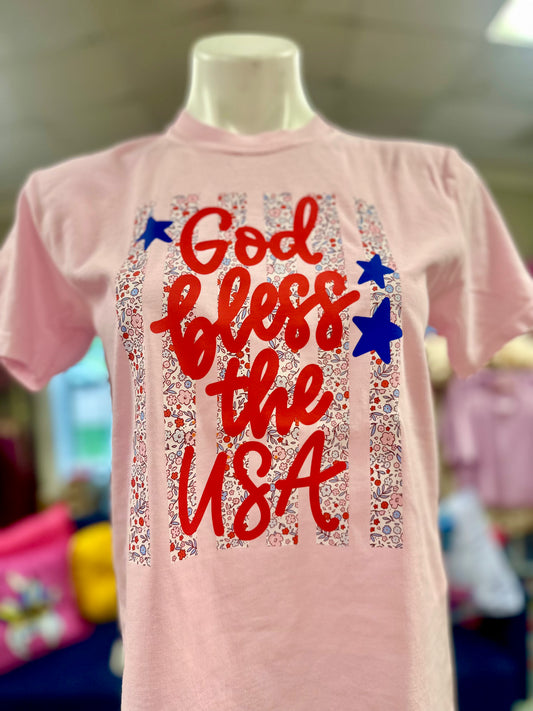 God Bless The USA Comfort Colors Tee