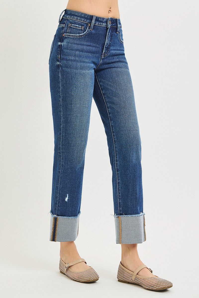 The Hollis Risen Tummy Control Cuffed Straight Jeans