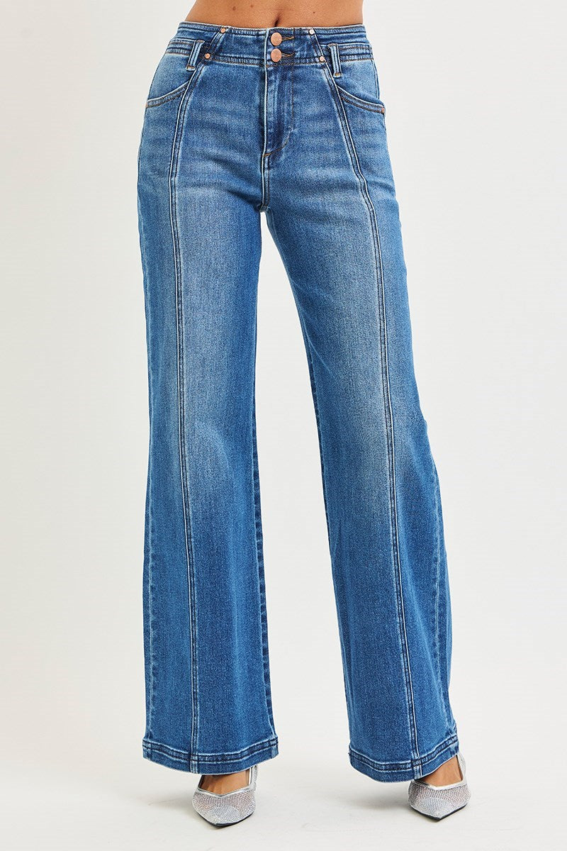 Risen | The Parker Double Waist Wide Leg Jeans