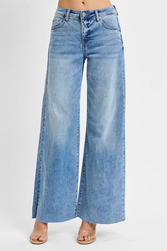 Risen Tummy Control High Rise Palazzo Jeans