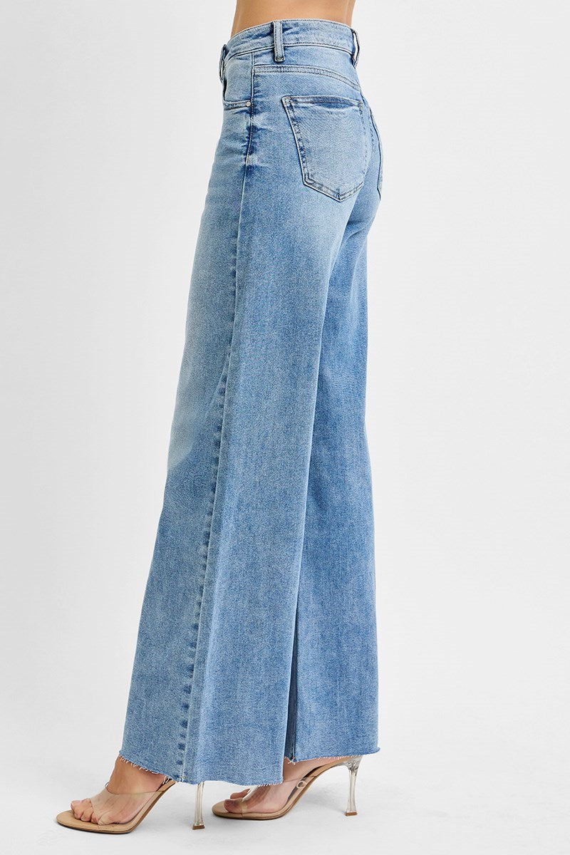 Risen Tummy Control High Rise Palazzo Jeans