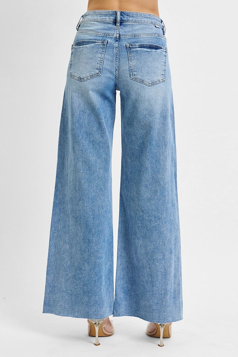 Risen Tummy Control High Rise Palazzo Jeans