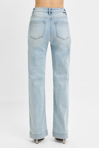 RISEN High Rise Straight Jeans
