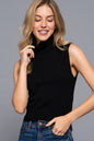 Sleeveless Turtle Neck Sweater Top