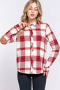 Long Sleeve with Suede Patch Button Down Plaid Shirt