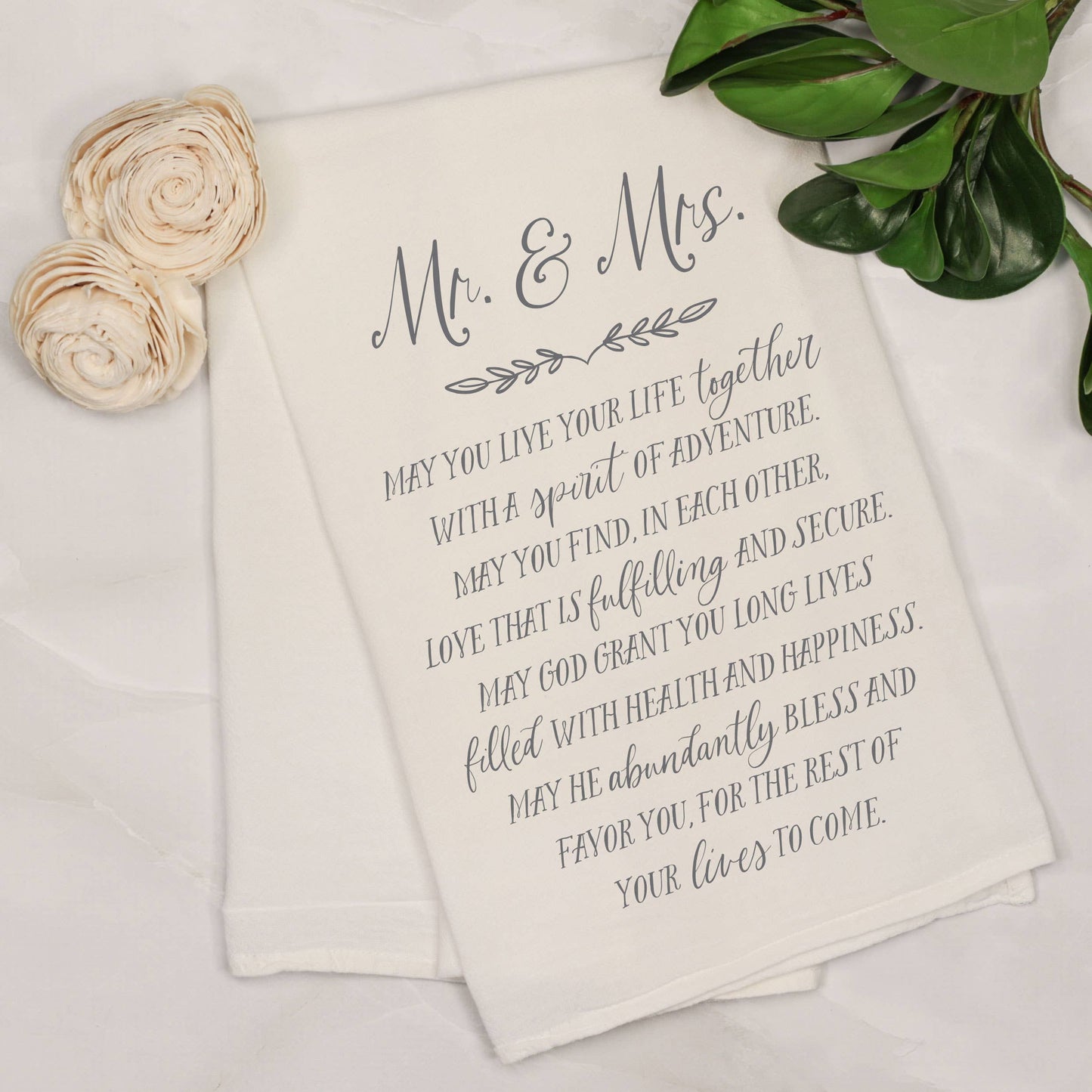 Mr & Mrs Wedding Gift Tea Towel