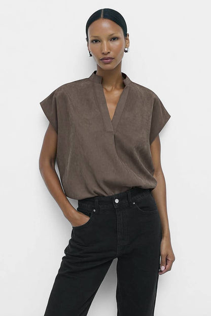 Soft Matte Drop Shoulder Blouse