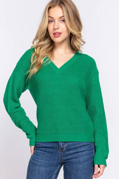 Long Sleeve V-neck Sweater