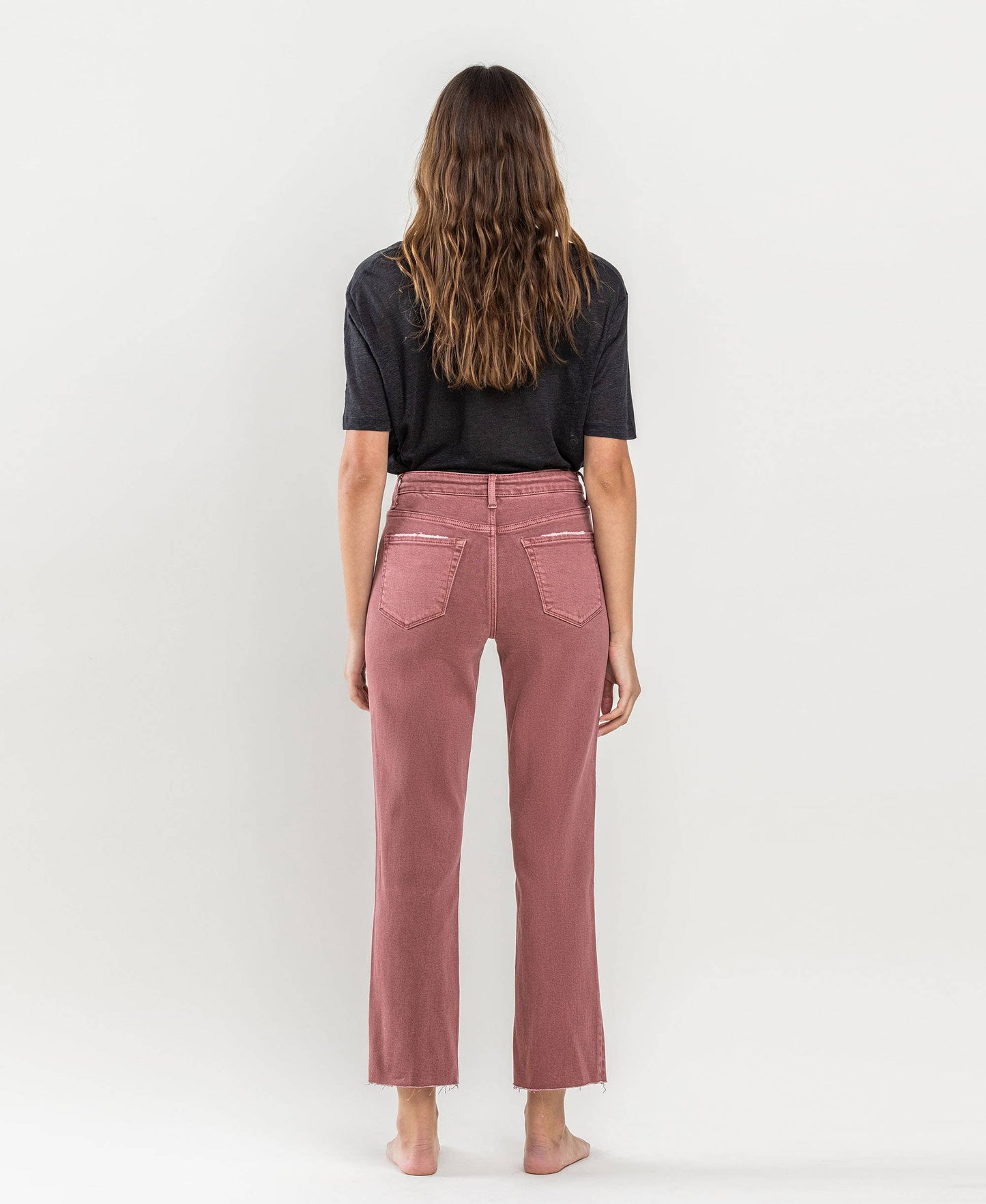 Tummy Control High Rise Crop Straight Jeans