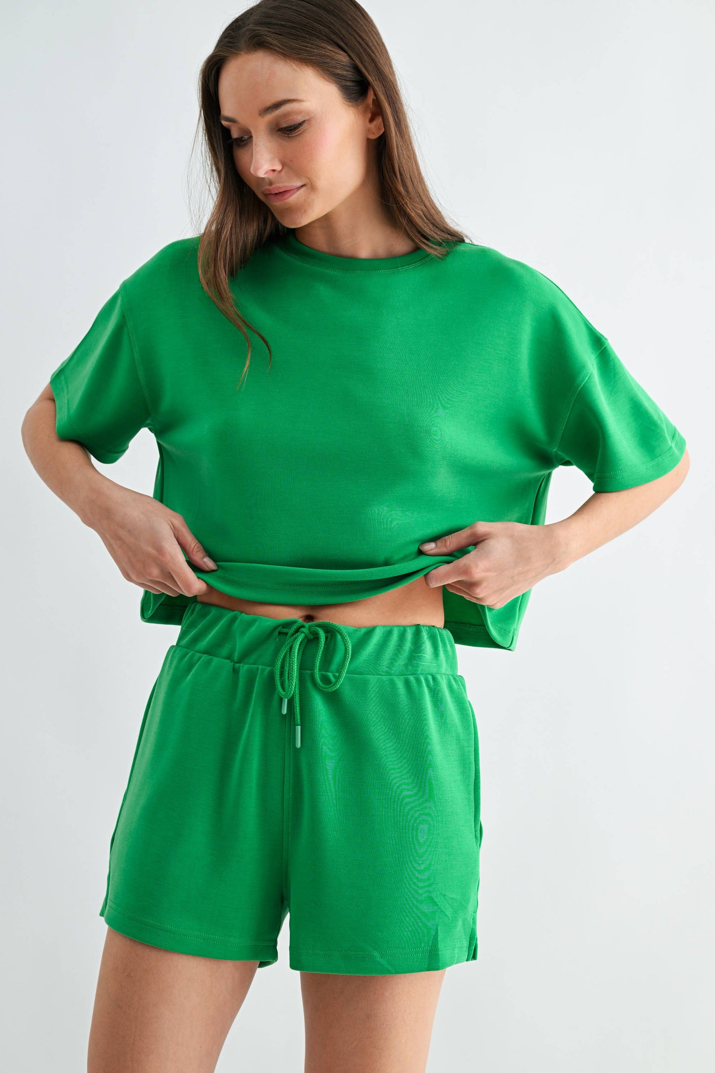 Pale Yellow Classic Shorts Set